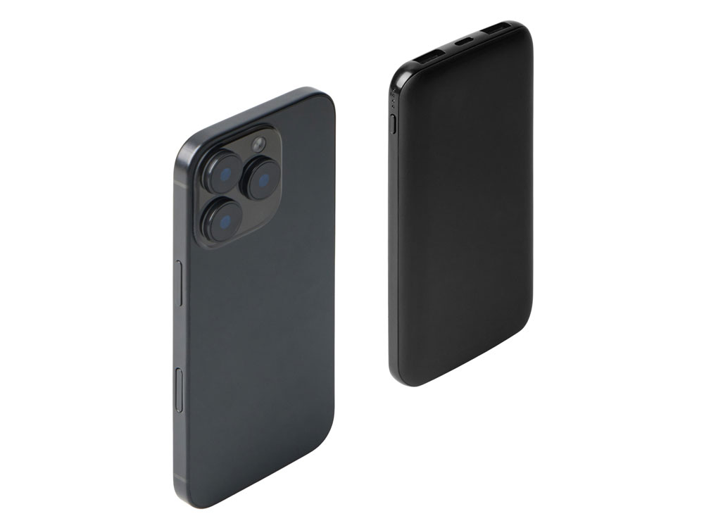 Набор из внешнего акуумулятора и универсального кабеля с подсветкой лого Reserve LED, 10000mAh, черный