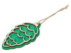 Подвеска шишка с цветной подложкой, зеленая подложка Подвеска шишка с цветной подложкой, зеленая подложка