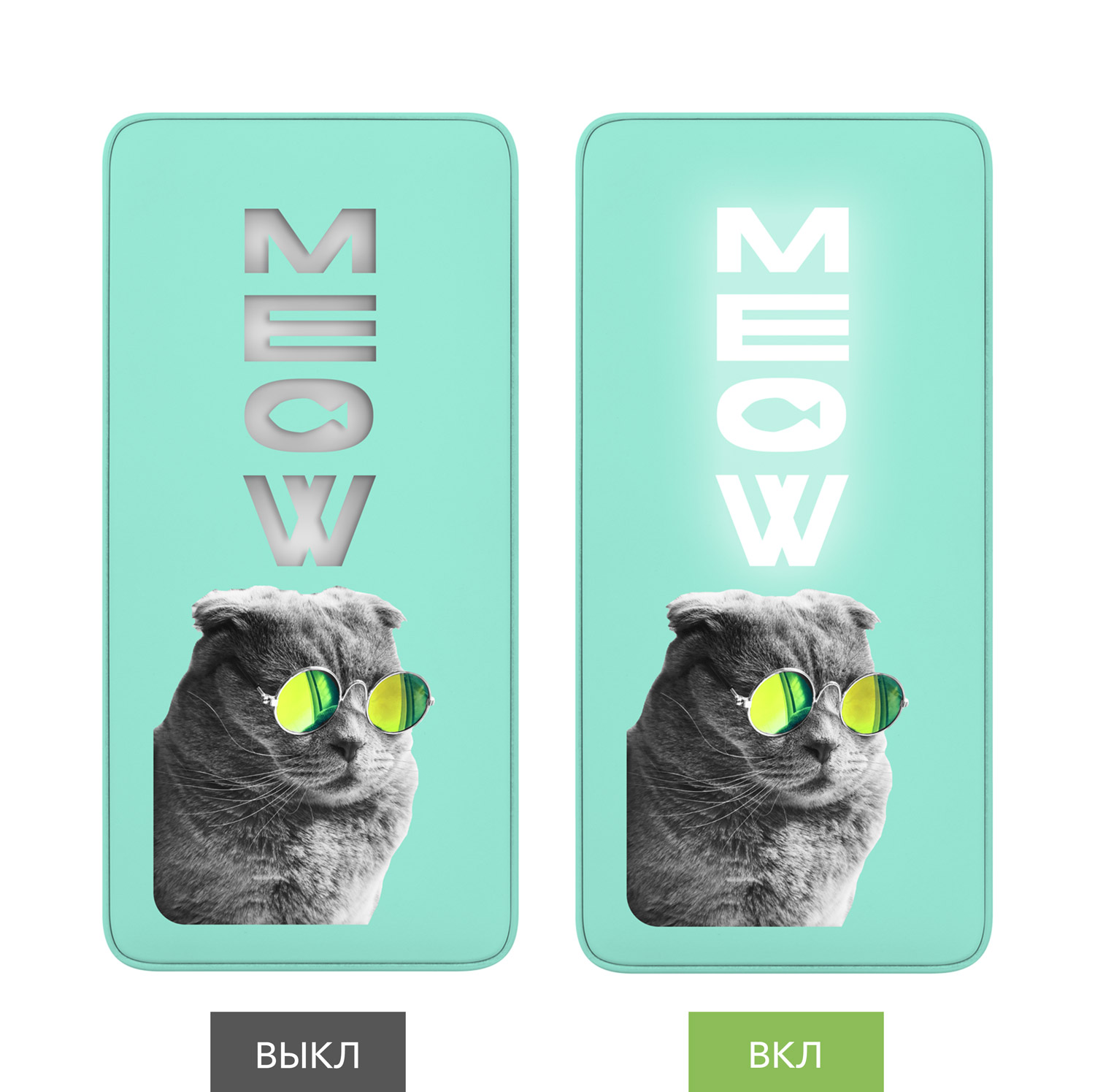 Внешний аккумулятор с подсветкой Ancor PD Plus 10000 mAh, бирюзовый