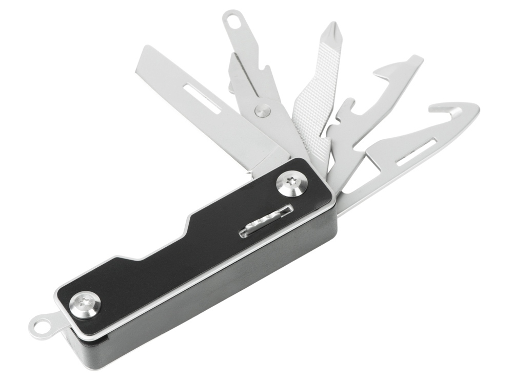 Мультитул-складной Canto 10-в-1 с защитным фиксатором, серебристый/черный