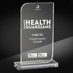 Награда из стекла с лазерной гравировкой