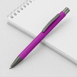 Ручка металлическая soft touch шариковая Tender, фиолетовый/серый