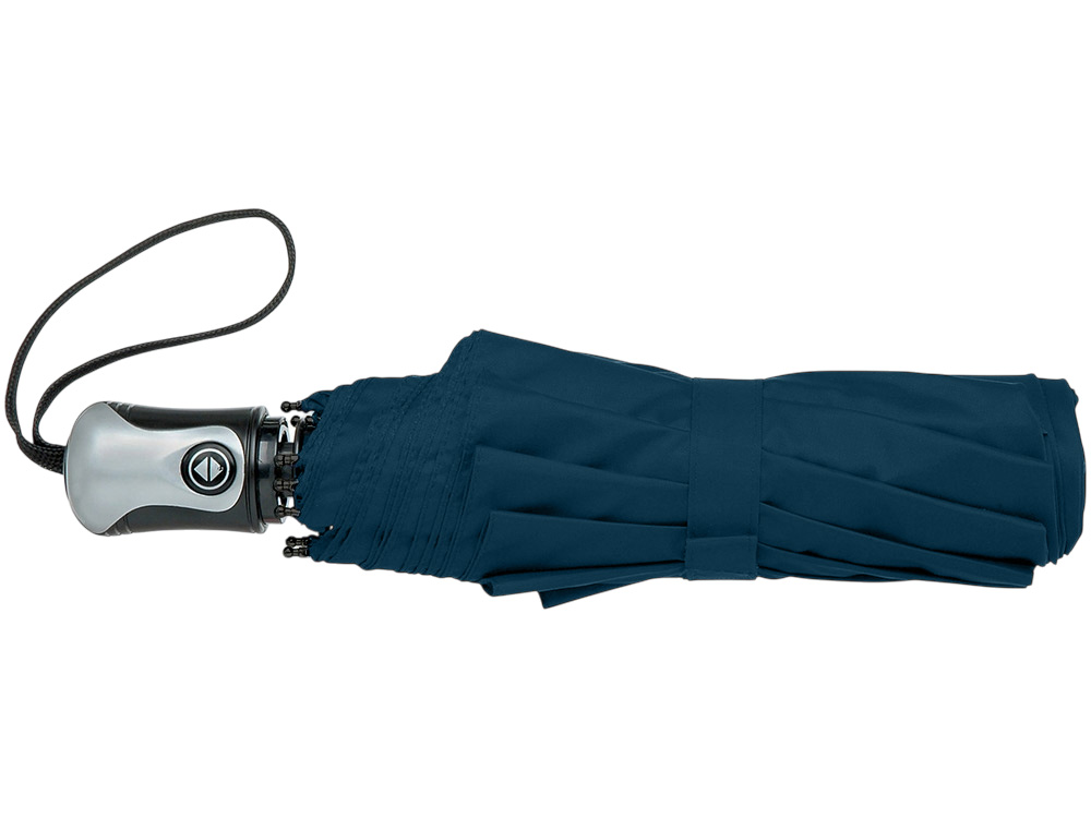 Зонт Alex трехсекционный автоматический 21,5, темно-синий/серебристый