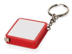 Брелок-рулетка, 1 м., белый/красный