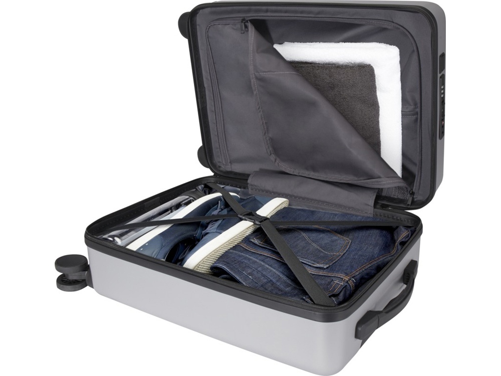 Rover Pro 20-дюймовый чемодан на колесах из материалов, переработанных согласно стандарту GRS, объемом 40 л - Серебряный