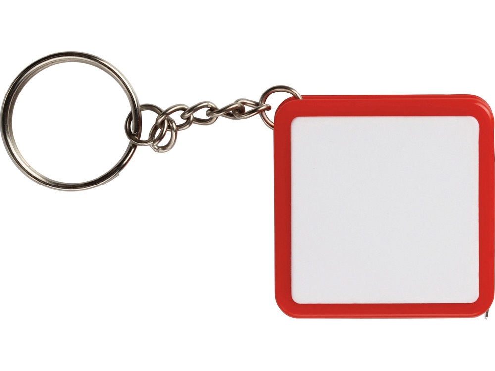 Брелок-рулетка, 1 м., белый/красный