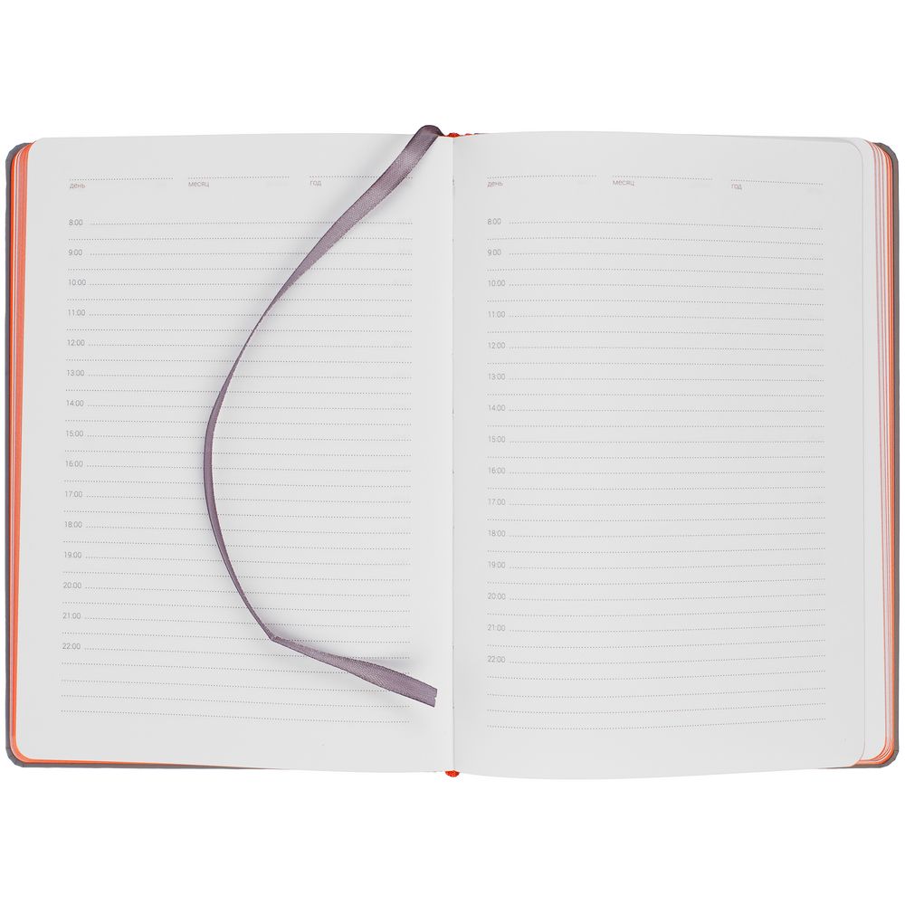 Ежедневник Spain Shall на заказ, недатированный, серый с оранжевым Ежедневник Spain Shall на заказ, недатированный, серый с оранжевым