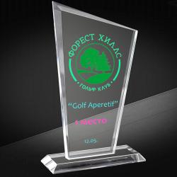 Награда из стекла с цветной печатью