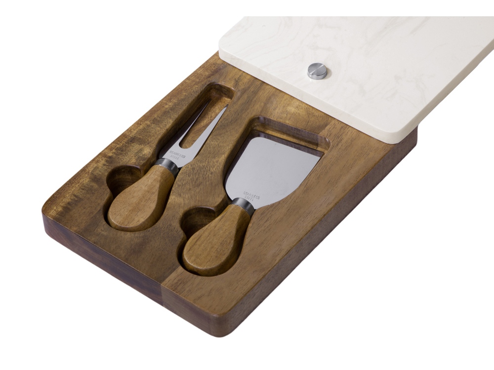 Набор ножей для сыра Fontina, акация и искусственный мрамор Набор ножей для сыра Fontina, акация и искусственный мрамор