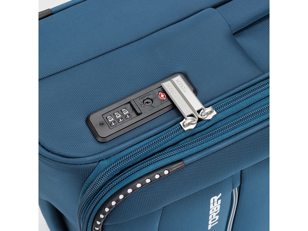 Чемодан TORBER ВИВИ, синий, полиэстер, 44 х 25 х 67 см, 63 л Чемодан TORBER ВИВИ, синий, полиэстер, 44 х 25 х 67 см, 63 л