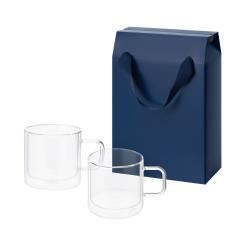 Подарочный набор 2 стеклянные кружки Luna в коробке-пакете