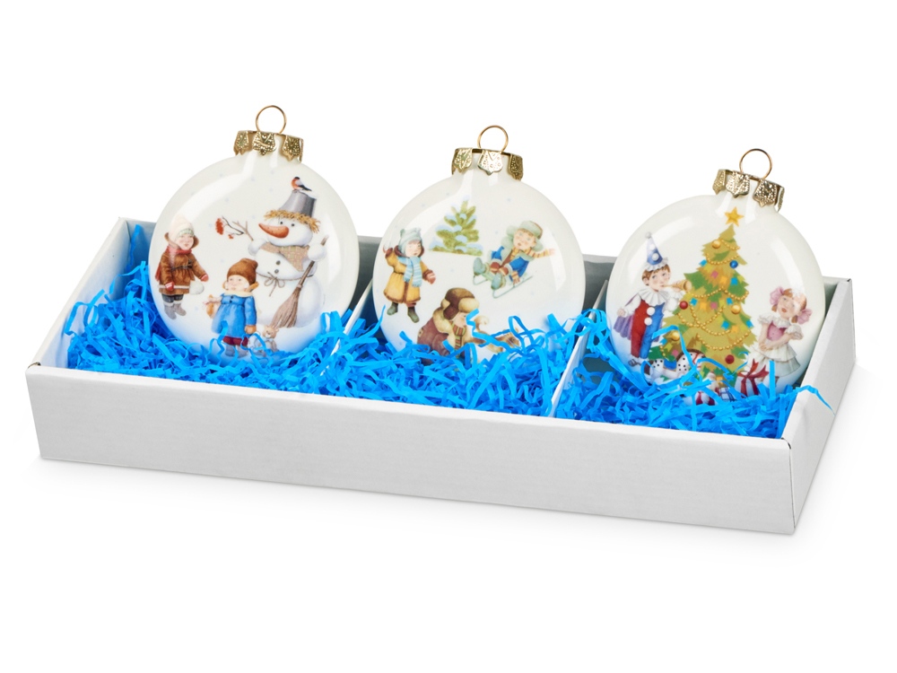 Набор новогодникх шаров, 3 шт