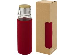Thor, стеклянная бутылка объемом 660 мл с неопреновым чехлом, красный