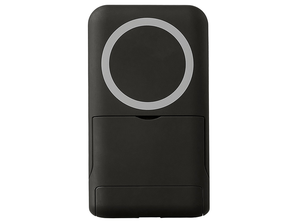 Беспроводной внешний аккумулятор с подсветкой лого и подставкой Magflash, 10000 мАч, 15 Вт, черный