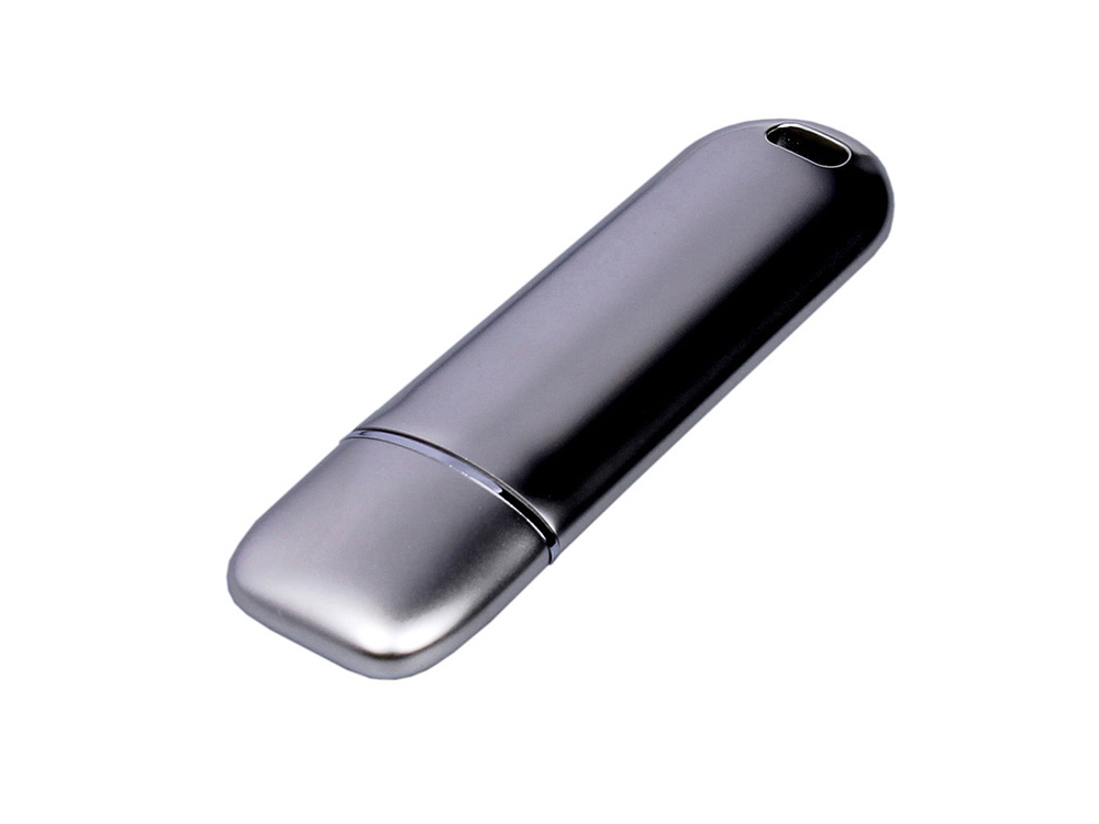 Металлическая флешка со сканером отпечатков пальцев в подарочной упаковке на 128 Гб, серебристый