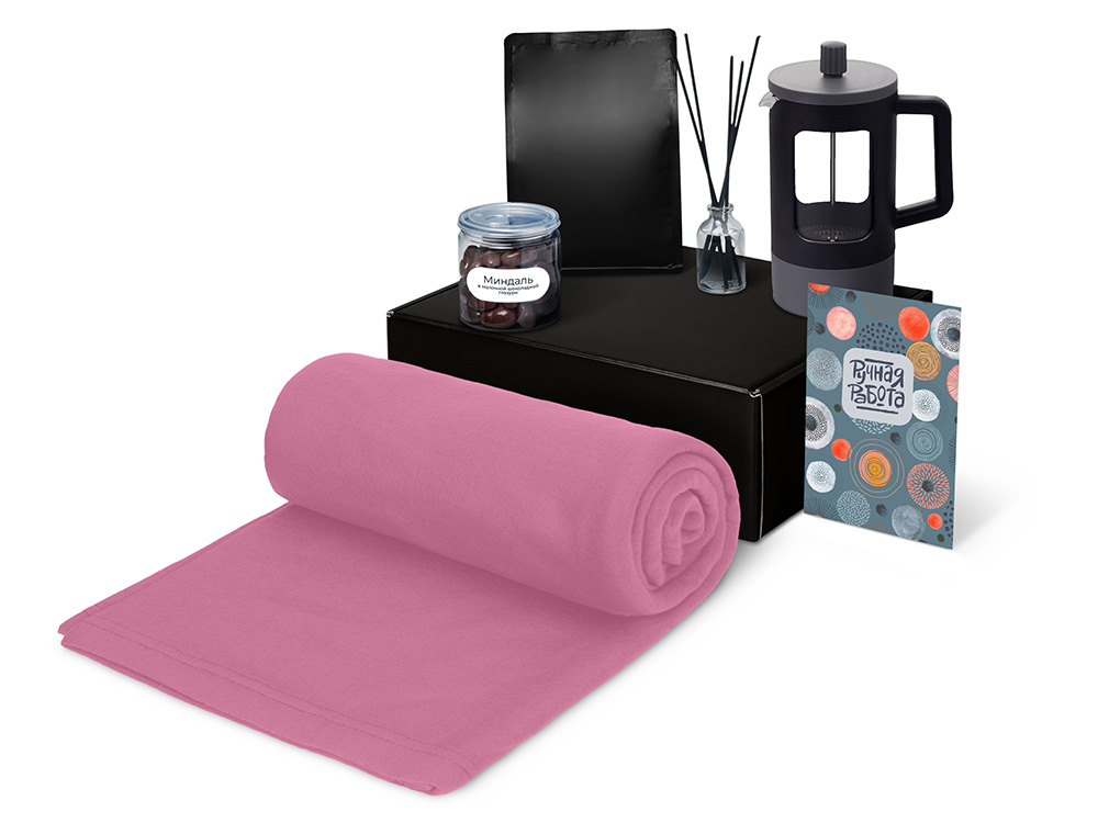 Подарочный набор Re:y. Vive с пледом, френч-прессом и кофе Подарочный набор Re:y. Vive с пледом, френч-прессом и кофе