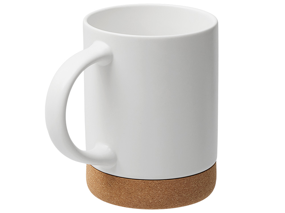 Кружка 450 мл с пробковым дном Корк & Бон, белый