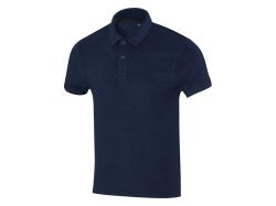 Рубашка поло унисекс Akoya из переработанного махрового материала - Темно - синий Рубашка поло унисекс Akoya из переработанного махрового материала - Темно - синий