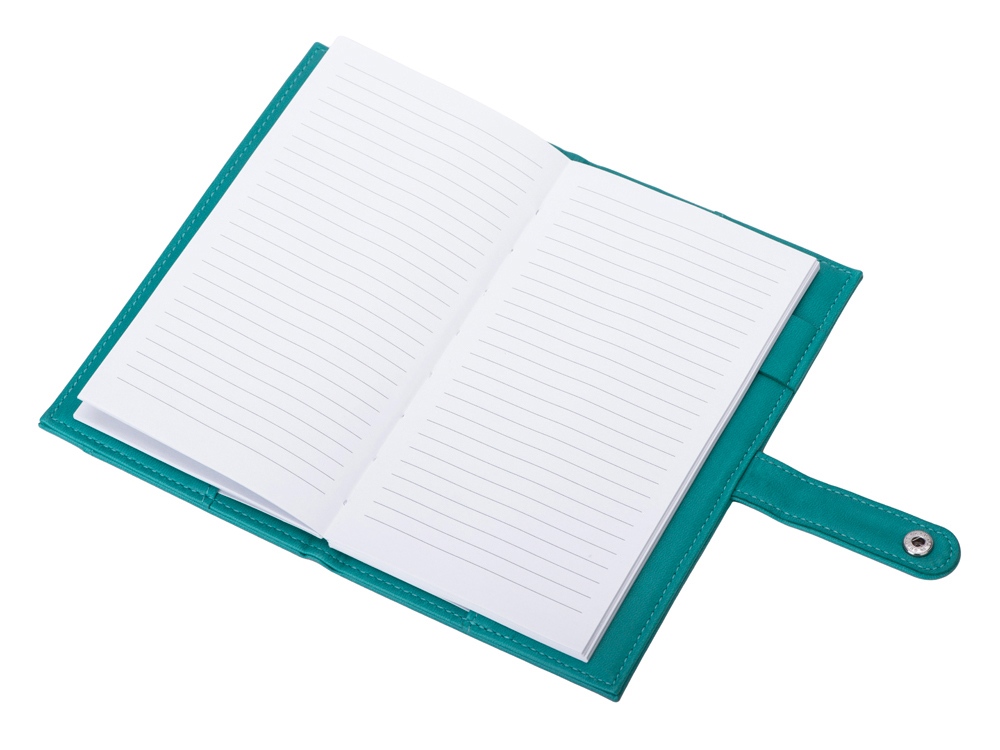 Блокнот-кошелек с сменным блоком А6 Wall Street, 64 листа, бирюзовый