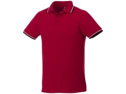 Мужская футболка поло Fairfield с коротким рукавом с проклейкой, красный/темно-синий/белый
