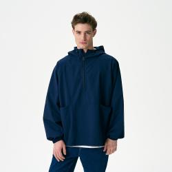 Ветровка (анорак) оверсайз унисекс Риссман (Rissman), темно-синяя, размер XS/S