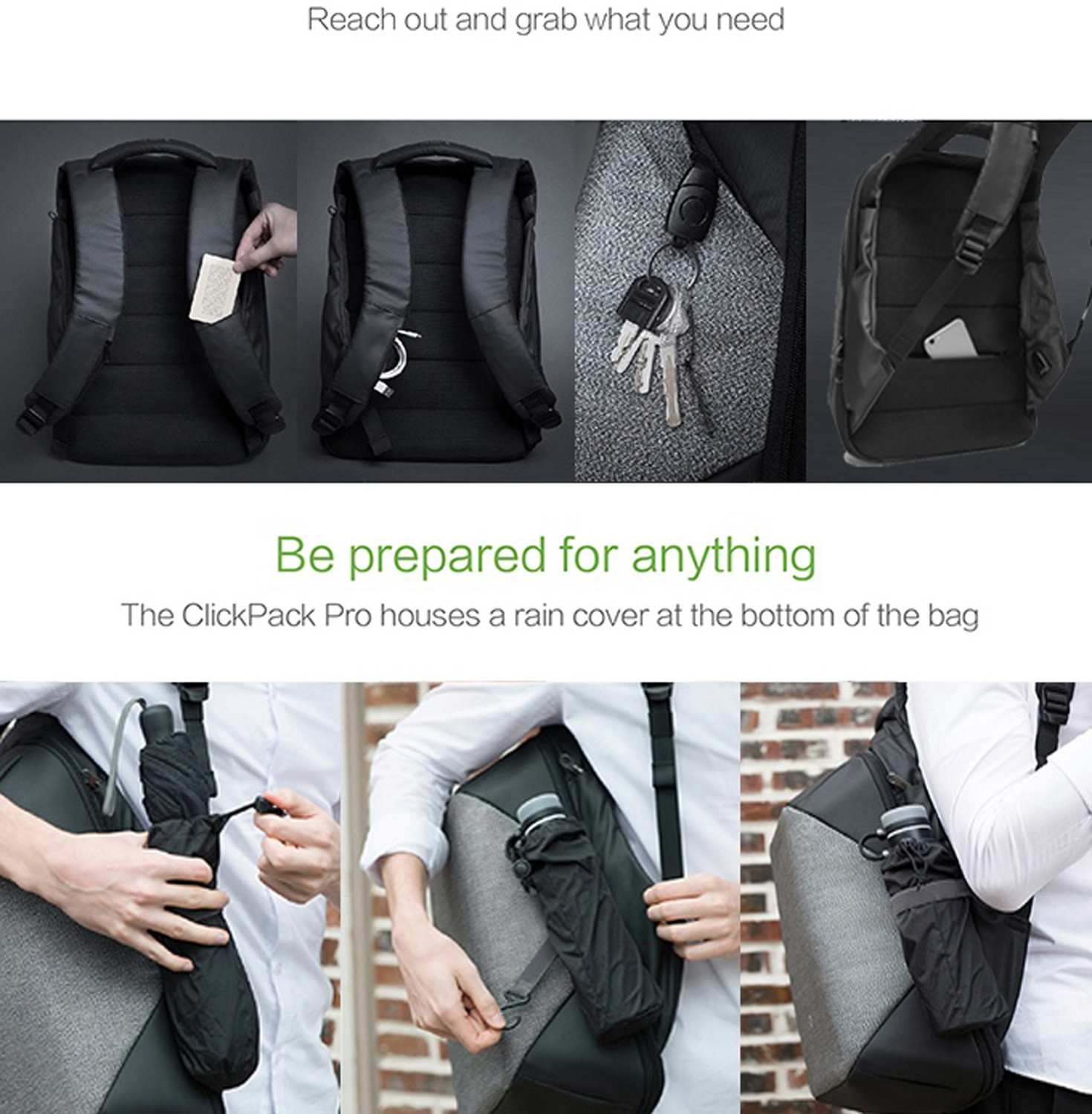 Рюкзак KORIN ClickPack Pro 46х34х16 см, комбинированный черный/серый