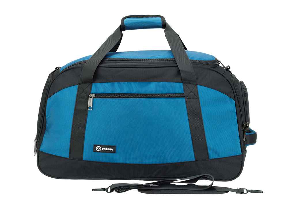 Сумка спортивная TORBER, синий/черный, полиэстер, 52 х 25 х 30 см Сумка спортивная TORBER, синий/черный, полиэстер, 52 х 25 х 30 см