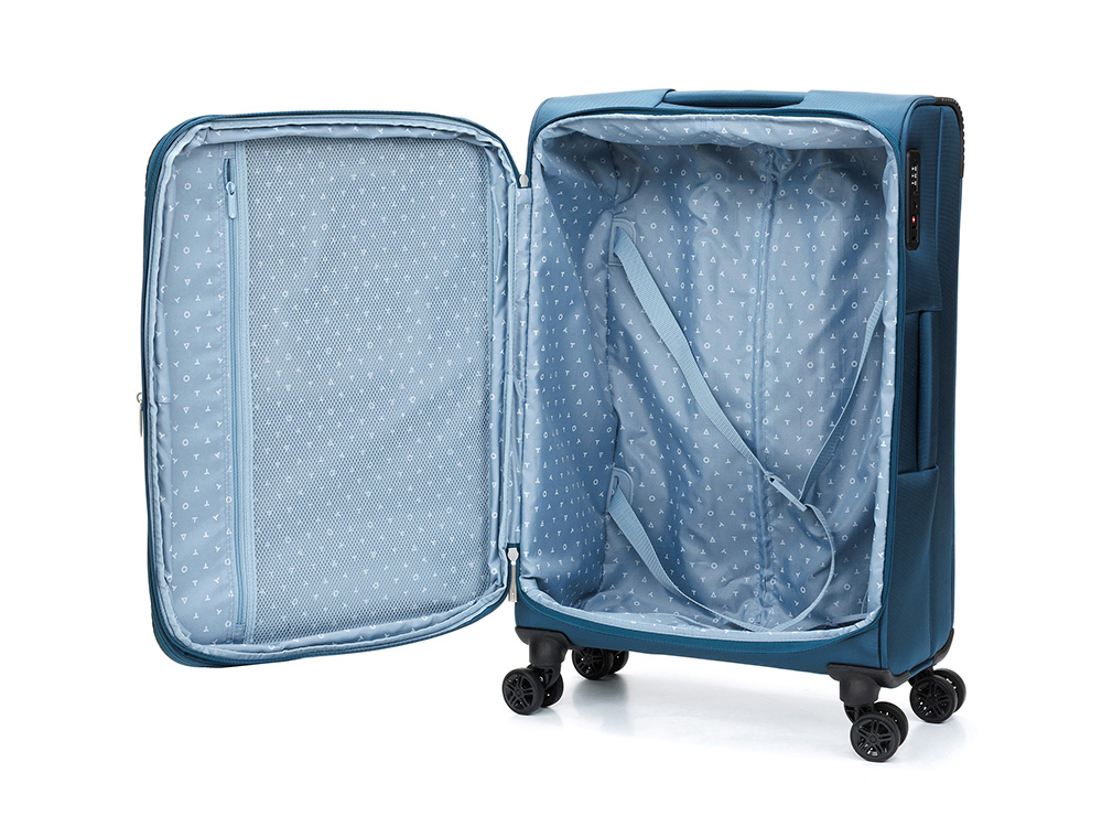 Чемодан TORBER ВИВИ, синий, полиэстер, 44 х 25 х 67 см, 63 л Чемодан TORBER ВИВИ, синий, полиэстер, 44 х 25 х 67 см, 63 л