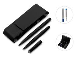 Подарочный набор ручек Dumas: ручка шариковая и роллер, 4 стержня (2 шариковых, 2 роллера), футляр