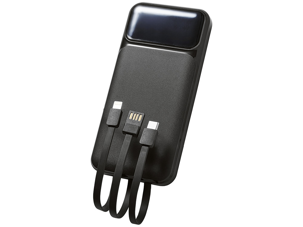 Подарочный набор Tesla с блокнотом А5, ручкой и пауэрбенком на 10 000 mAh, черный