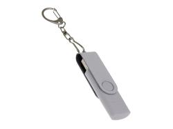 USB-флешка на 256 Гб 2 в 1 поворотный механизм, c дополнительным разъемом Type-C с одноцветным металлическим клипом, белый