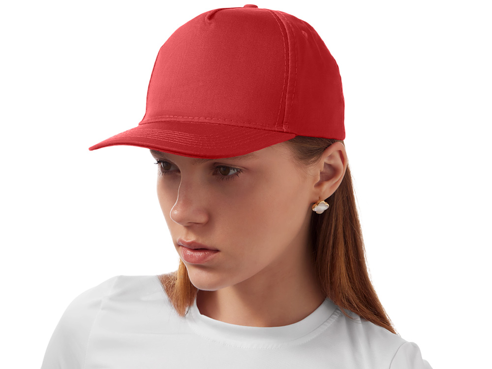 Бейсболка Mix 5-ти панельная 180 гр, красный