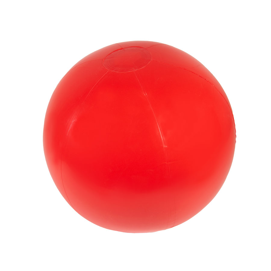 Мяч пляжный надувной; красный; D=40-50 см, не накачан, ПВХ