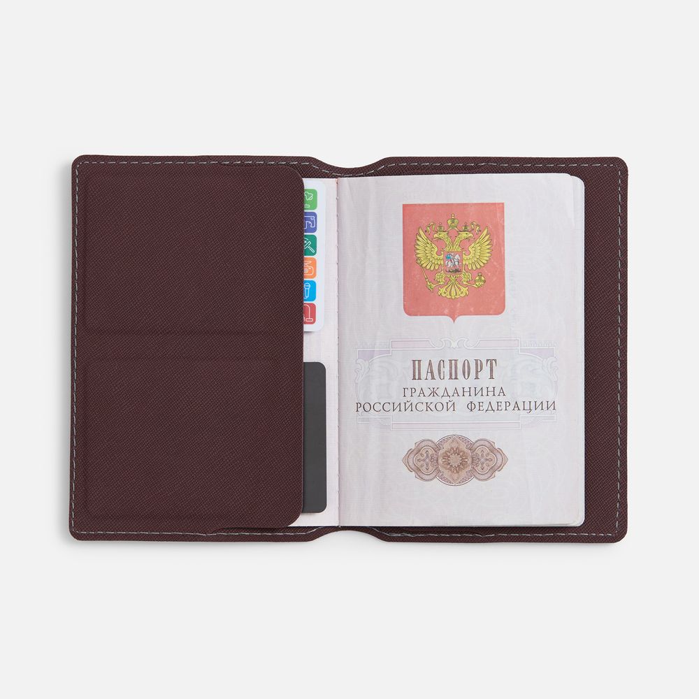 Обложка для паспорта Detalli, коричневая Обложка для паспорта Detalli, коричневая
