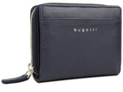 Кошелёк женский BUGATTI Lady Top, на молнии, тёмно-синий, натуральная воловья кожа, 12х2,5х9 см