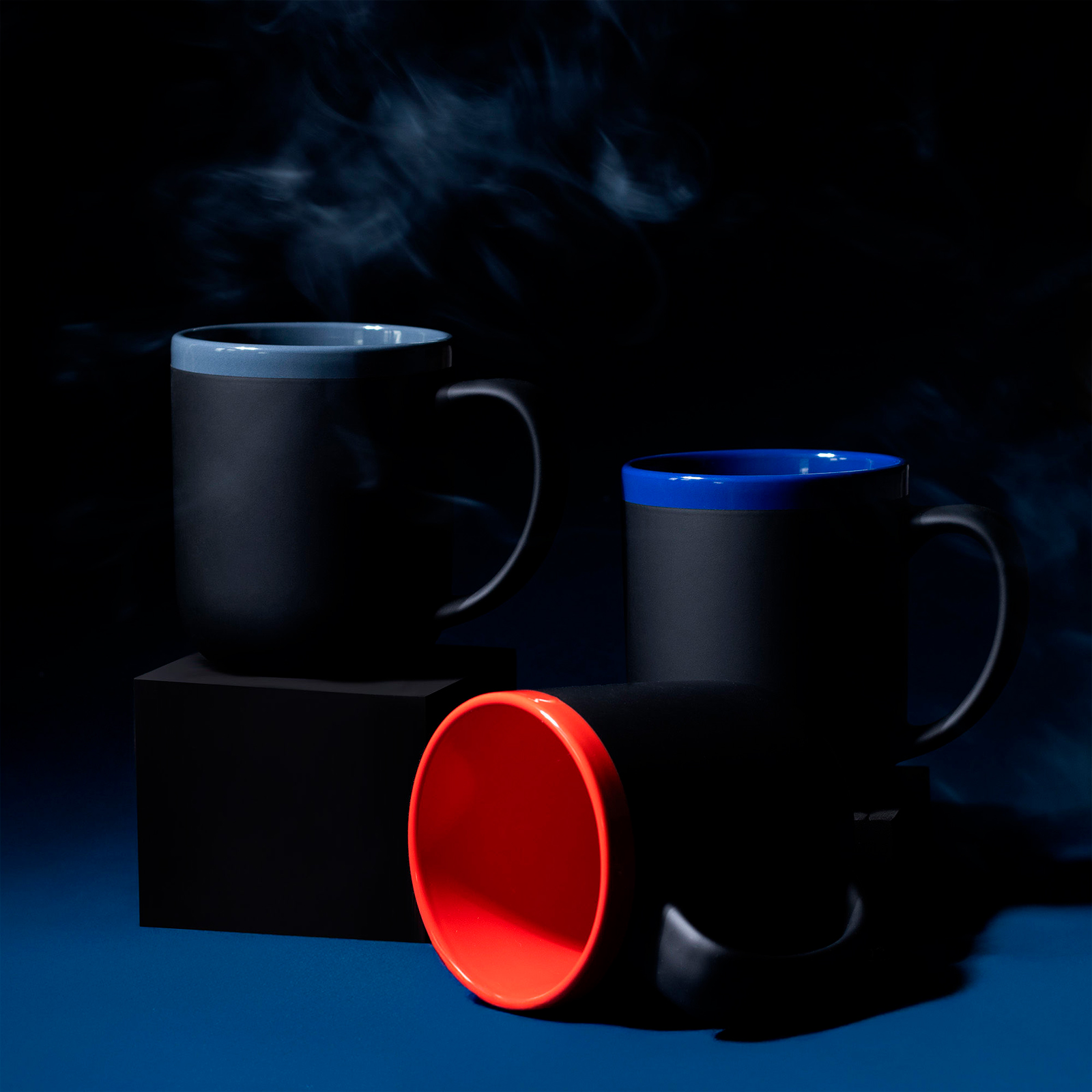 Кружка Barrel, софт-тач, чёрно-серая