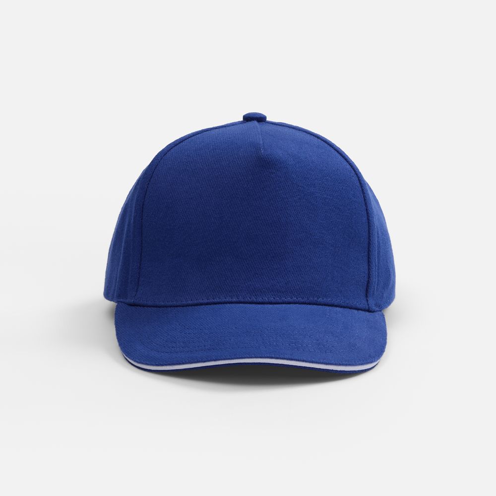 Бейсболка Classic 2.0, ярко-синяя с белым кантом