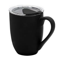 Кружка с крышкой Velvet Duo, софт-тач, чёрная Кружка с крышкой Velvet Duo, софт-тач, чёрная