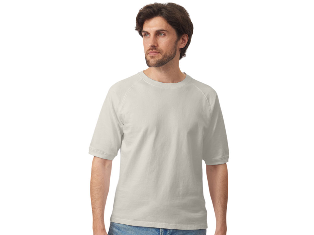 Свитшот с коротким рукавом реглан, жемчужно-серый