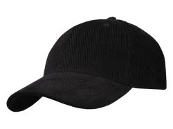 Hutton 6-панельная бейсболка из переработанного хлопка - Сплошной черный