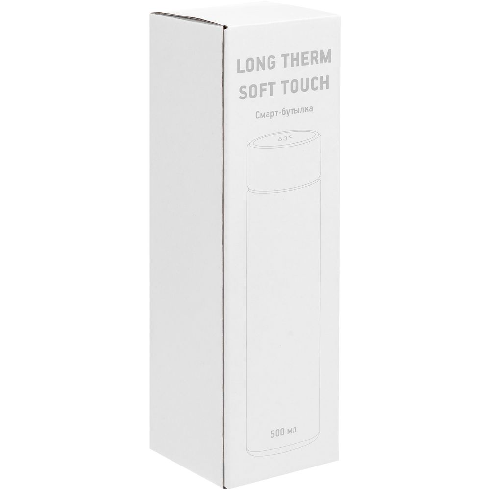 Смарт-бутылка с заменяемой батарейкой Long Therm Soft Touch, красная