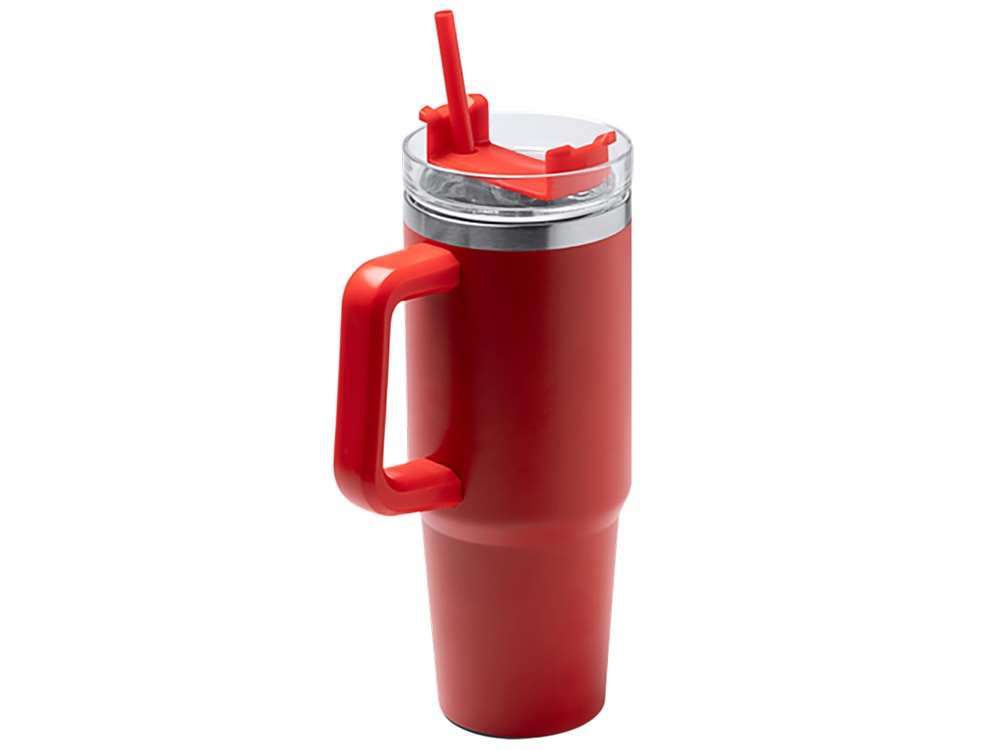 Термокружка Крэнстон с двойными стенками из переработанной нержавеющей стали, красный