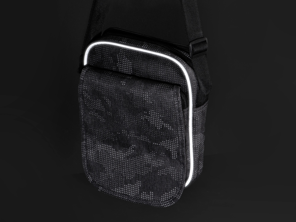 Сумка Camo со светоотражающим дизайном на плечо, серый