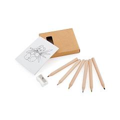 Набор цветных карандашей с раскрасками и точилкой "Figgy", 7,4х9х1,5см, дерево, картон, бумага