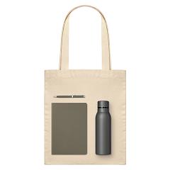 Подарочный набор Медиум (Medium), серый (шоппер, ежедневник, ручка, термобутылка)