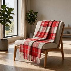 Плед акриловый в клетку Tartan, красный