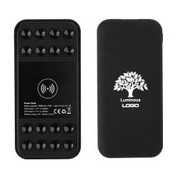 Беспроводное зарядное устройство "Sticky SOFTTOUCH", 10000 mAh с подсветкой логотипа и присосками Беспроводное зарядное устройство "Sticky SOFTTOUCH", 10000 mAh с подсветкой логотипа и присосками