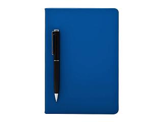 Бизнес-блокнот С3 софт-тач с магнитом, твердая обложка, 128 листов, синий