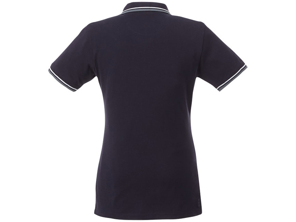 Женская футболка поло Fairfield с коротким рукавом с проклейкой, темно-синий/серый меланж/белый