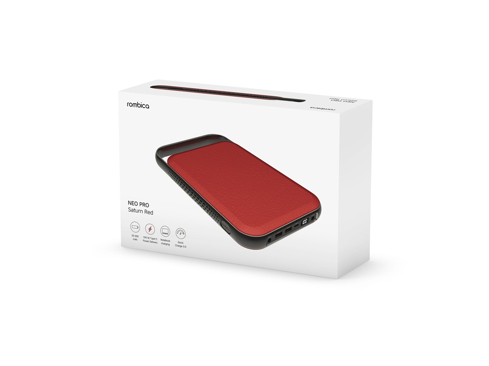 Внешний аккумулятор NEO Saturn для ноутбуков с QC/PD, 55000 mAh, красный